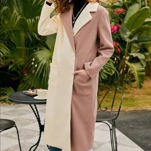 Pink + Cream Long Overcoat🤍